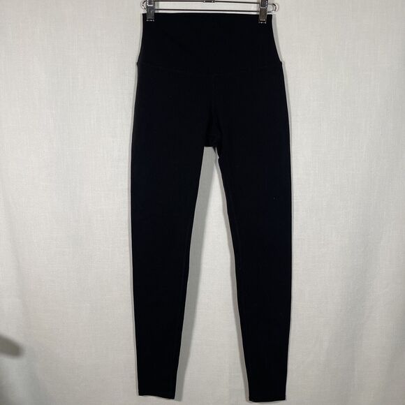 ALO Yoga Pants - Alo Yoga High Waisted Solid Vapor Leggings Black Full Length Women’s Small